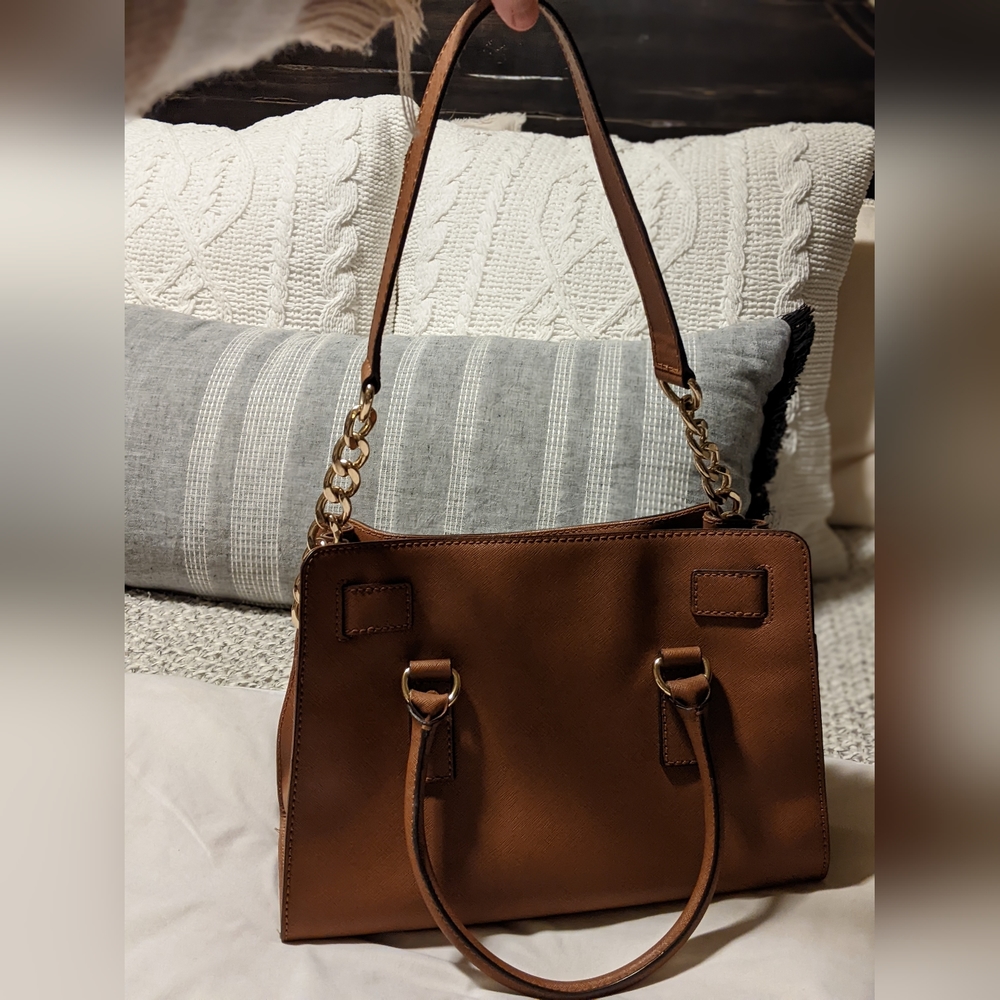 Michael kors gold & brown purse With Wallet - Picture 3 of 14